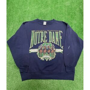 vintage 1990s Notre Dame Football 'Four Horsemen' navy blue crewneck sweatshirt